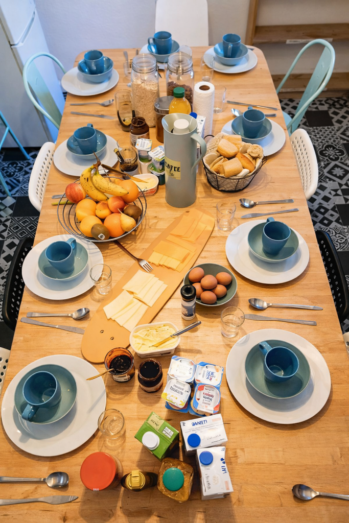 Breakfast at Surf Hostel Biarritz